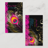 PixDezines Pauw+filigraan+kant/diy achtergrond Visitekaartje (Voorkant / Achterkant)