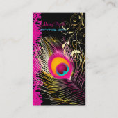 PixDezines Pauw+filigraan+kant/diy achtergrond Visitekaartje (Voorkant)