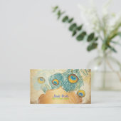 PixDezines  pauw+filigraan wervelingen Visitekaartje (Staand voorkant)