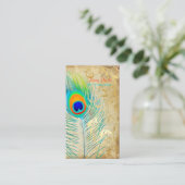 PixDezines  pauw+filigraan wervelingen Visitekaartje (Staand voorkant)