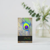 PixDezines pauw+filigraan wervelingen Visitekaartje (Staand voorkant)