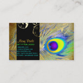 PixDezines pauw+filigraan wervelingen Visitekaartje (Achterkant)