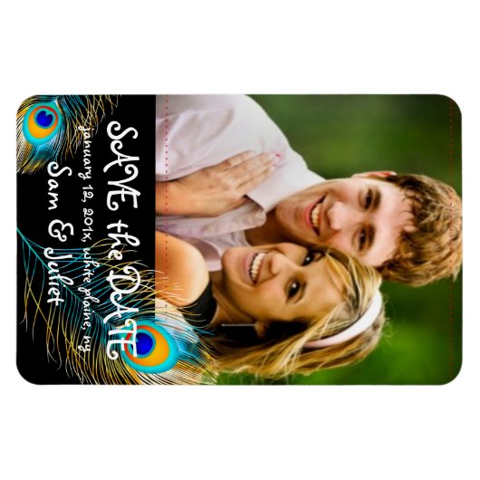 PixDezines pauw foto opslaan datum/DIY kleur + let Magneet (Horizontaal)