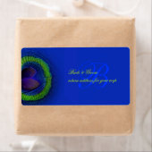 PixDezines pauw oog kobalt blauw Etiket (Insitu)