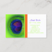 PixDezines Pauw oog/kobalt+neon groen Visitekaartje (Achterkant)