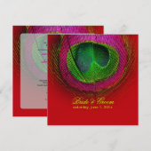 PixDezines pauw-oog/rood+groen Kaart (Voorkant / Achterkant)