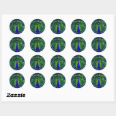 PixDezines pauw Ronde Sticker (Vel)