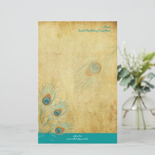 PixDezines pauw, SEO/DIY-kleur Briefpapier (Staand voorkant)