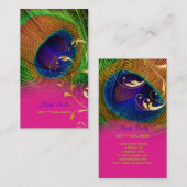 PixDezines Pauw veer+filigraan wervelingen Visitekaartje (Voorkant / Achterkant)