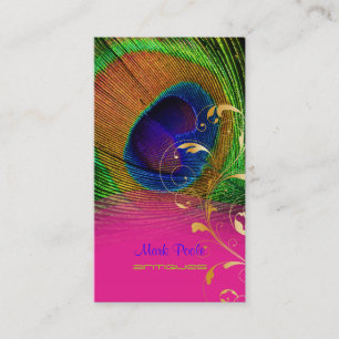 PixDezines Pauw veer+filigraan wervelingen Visitekaartje