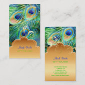 PixDezines Pauw veer+filigraan wervelingen Visitekaartje (Voorkant / Achterkant)
