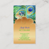 PixDezines Pauw veer+filigraan wervelingen Visitekaartje (Achterkant)