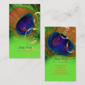 PixDezines Pauw veer+filigraan wervelingen Visitekaartje (Voorkant / Achterkant)