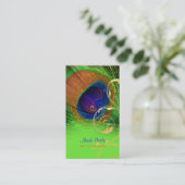 PixDezines Pauw veer+filigraan wervelingen Visitekaartje (Staand voorkant)