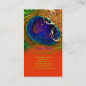 PixDezines Pauw veer+filigraan wervelingen Visitekaartje (Achterkant)