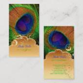 PixDezines Pauw veer+filigraan wervelingen Visitekaartje (Voorkant / Achterkant)