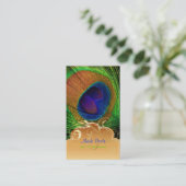 PixDezines Pauw veer+filigraan wervelingen Visitekaartje (Staand voorkant)