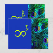 PixDezines Pauw veer/kobalt/diy lettertypen+kleur Briefkaart (Voorkant / Achterkant)