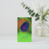 PixDezines Pauw veer Visitekaartje (Staand voorkant)