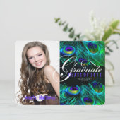 PixDezines pauw veren afstuderen/foto Kaart (Staand voorkant)