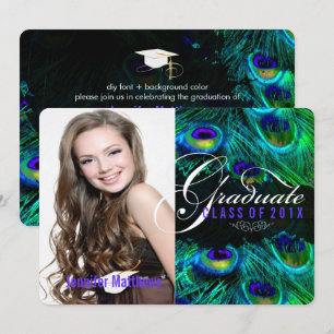 PixDezines pauw veren afstuderen/foto Kaart