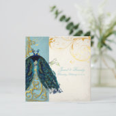 PixDezines pauw veren/blauwgroen Kaart (Staand voorkant)