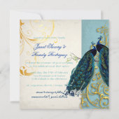 PixDezines pauw veren/blauwgroen Kaart (Achterkant)