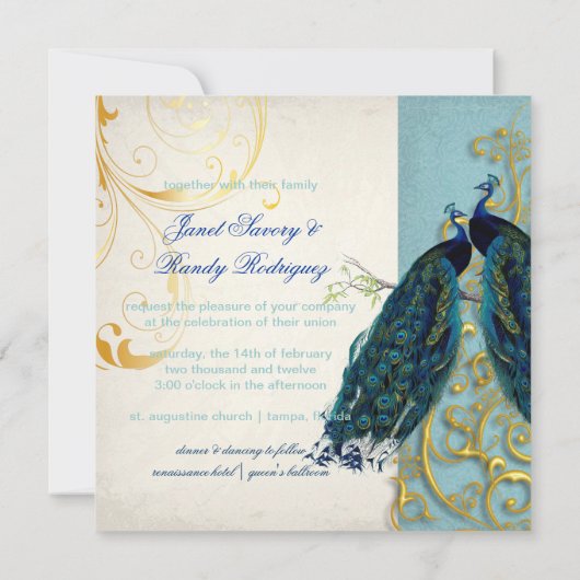 PixDezines pauw veren/blauwgroen Kaart (Achterkant)