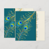 PixDezines pauw veren/blauwgroen Kaart (Voorkant / Achterkant)