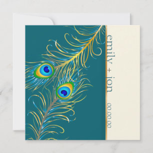 PixDezines pauw veren/blauwgroen Kaart