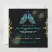 PixDezines pauw veren/blauwgroen Kaart (Achterkant)