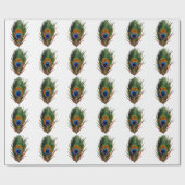 PixDezines pauw veren/dij achtergrond Cadeaupapier (Vlak)