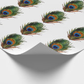 PixDezines pauw veren/dij achtergrond Cadeaupapier (Hoek)