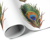 PixDezines pauw veren/dij achtergrond Cadeaupapier (Rol Hoek)