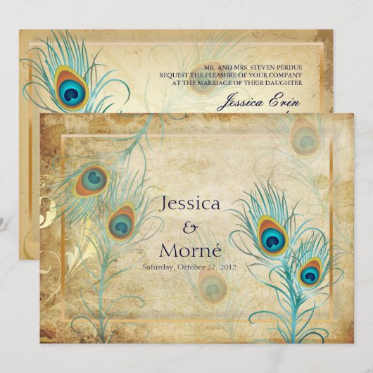 PixDezines pauw-veren/DIY-kleuren Kaart (Voorkant / Achterkant)