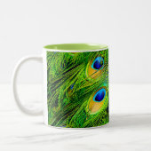 PixDezines pauw vether Tweekleurige Koffiemok (Links)