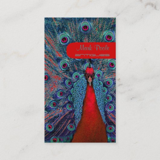 PixDezines pauw vether Visitekaartje (Voorkant)