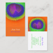 PixDezines Pauwenogen/cobalt+smaragd Visitekaartje (Voorkant / Achterkant)