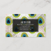 PixDezines pauwenveer/faux zilver Visitekaartje (Achterkant)