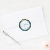 PixDezines pauwenveer Ronde Sticker (Envelop)