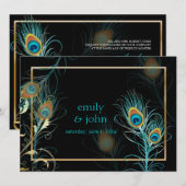 PixDezines pauwveer/aqua/turquoise Kaart (Voorkant / Achterkant)