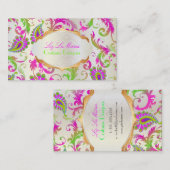 PixDezines pavo damask/abstracte pauock Visitekaartje (Voorkant / Achterkant)