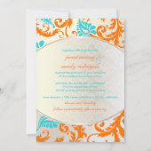 PixDezines pavo damask/coral+aqua Kaart (Achterkant)