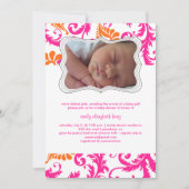 PixDezines pavo damask/geboortenaankondiging/douch Kaart (Voorkant)