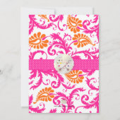 PixDezines pavo damask/geboortenaankondiging/douch Kaart (Achterkant)