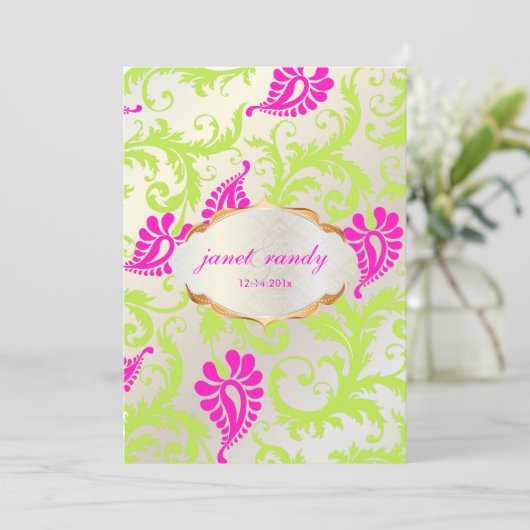 PixDezines pavo damask Kaart (Staand voorkant)