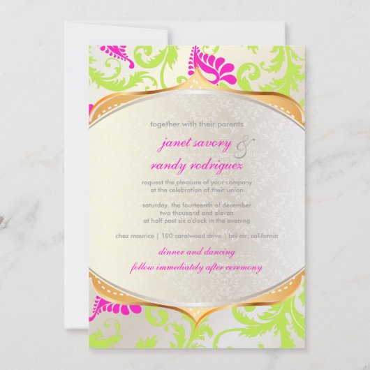 PixDezines pavo damask Kaart (Achterkant)