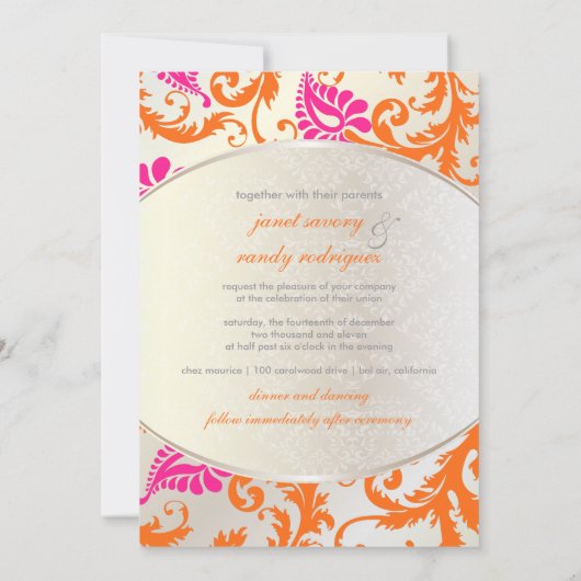 PixDezines pavo damask Kaart (Achterkant)