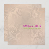 PixDezines  pavo damask/roze champagne Kaart (Voorkant / Achterkant)