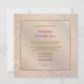 PixDezines  pavo damask/roze champagne Kaart (Achterkant)